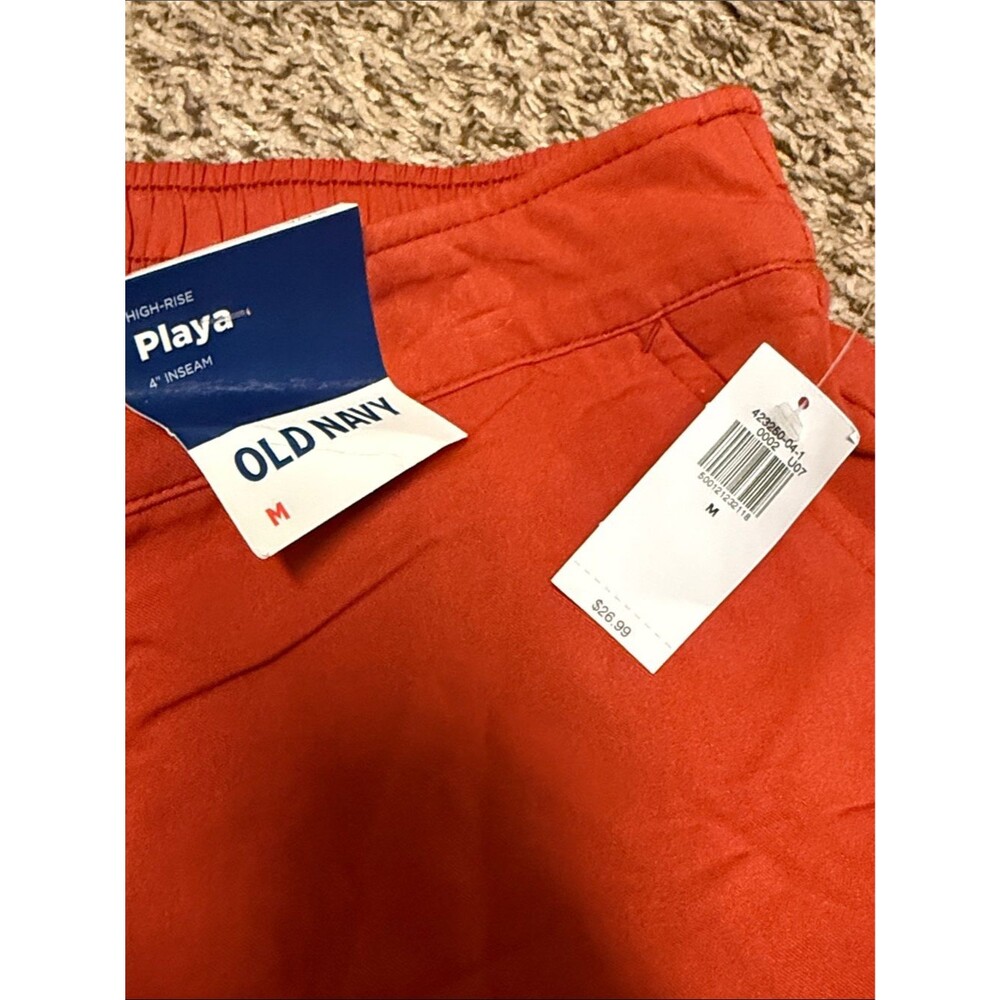 Old Navy NWT High-Rise Pull-On Playa Shorts Rust Size M Medium - Picture 3 of 3